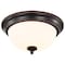 Nuvo Center Lock 13 Inch LED Flush Mount, 19 Watt, 3000K, Mahogany Bronze Finish, Frosted Glass 62/1558 - alternate 2